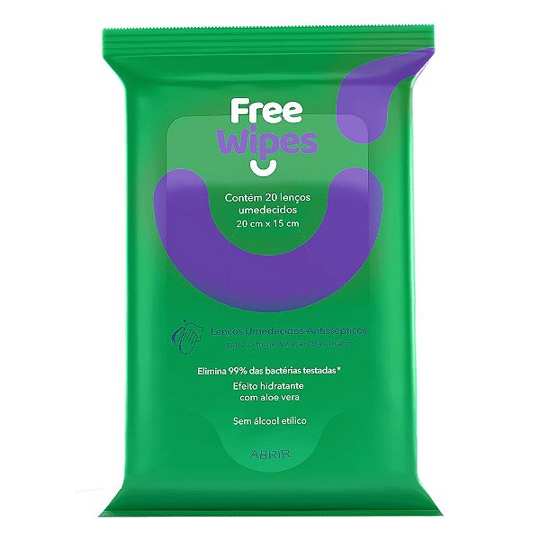 Lenços Umedecidos Antissépticos Free Wipes