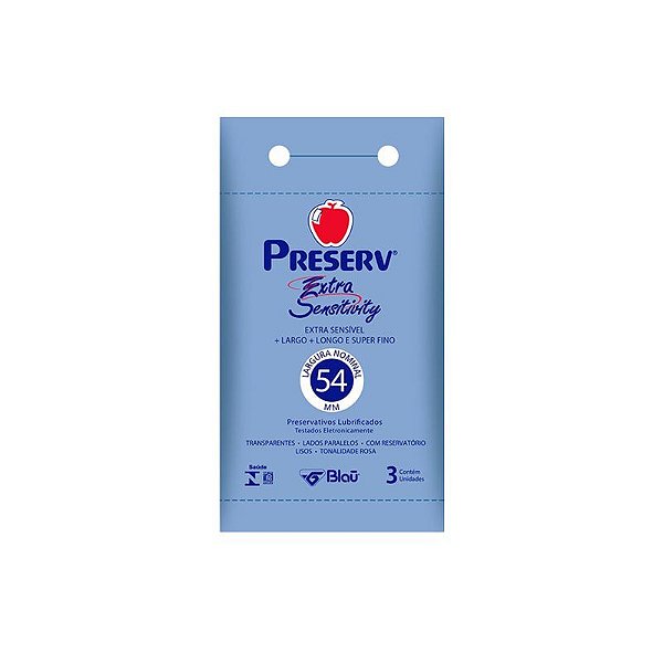 Preservativo Camisinha Preserv Extra Grande Sensitivity 3 Unidades