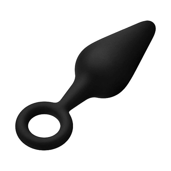 Plug Anal Pequeno em Silicone Com Alça de Segurança