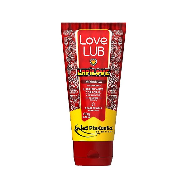 Lubrificante Comestível Lapilove Sabor Morango La Pimienta 60g