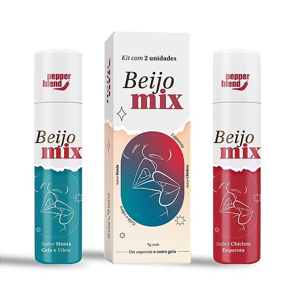 Gel Beijável Para Oral Sabor Chiclete e Menta Beijo Mix Pepper Blend
