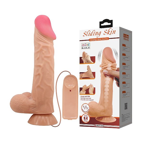 Prótese Super Realística Dupla Camada Sliding Skin com Vibração Baile