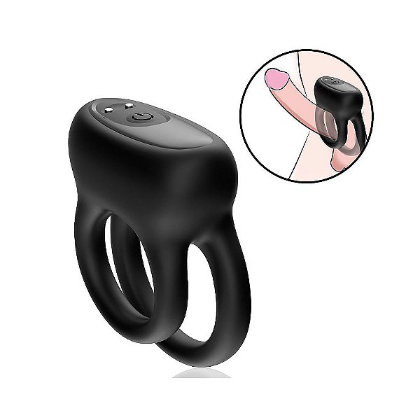 Anel Peniano Duplo Recarregável 9 Modos de Vibração