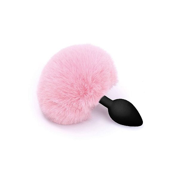 Plug Anal Grande Em Silicone Com Pompom Rabo de Coelho