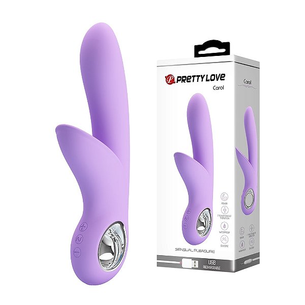 Vibrador Recarregável Ponto G com Estimulador de Clitóris Pretty Love Carol
