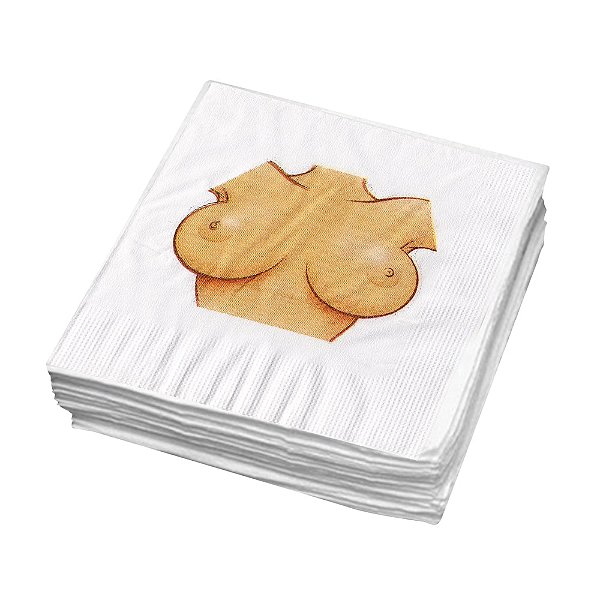 Jogo de 50 Guardanapos de Papel com Estampa de Busto Feminino