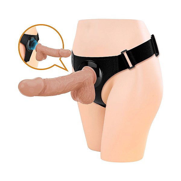 Cinta Peniana Com Prótese Realística Removível Com Ventosa Pretty Love