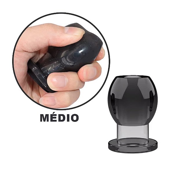 Plug Anal Médio Vazado Em Silicone