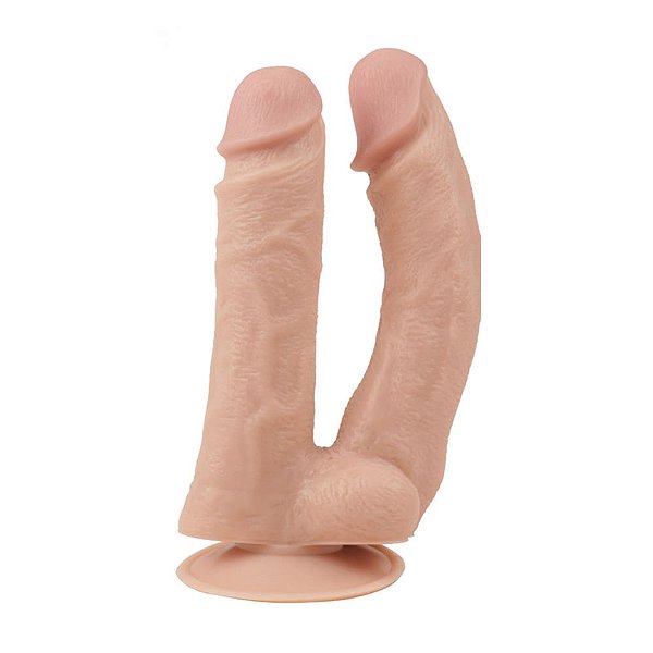 Prótese Realística Dupla Penetração Com Ventosa Leke