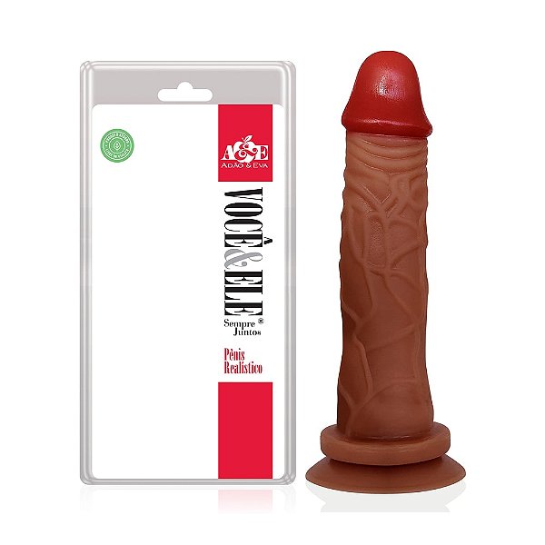 Prótese Pênis Realístico Marrom Com Ventosa