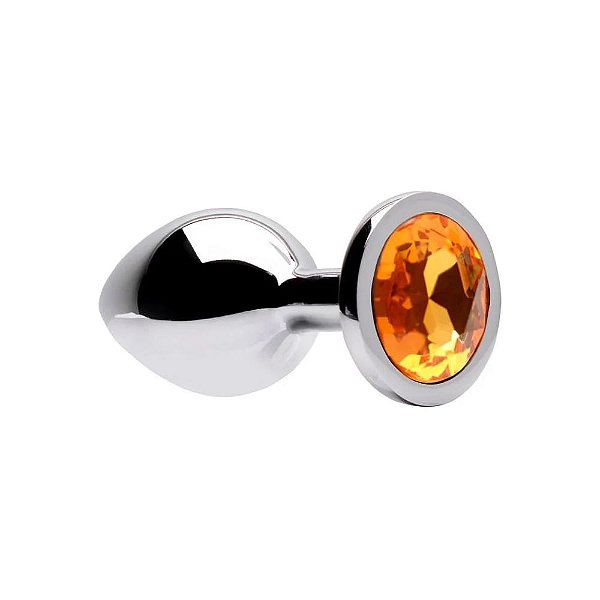 Plug Anal de Metal Médio Cristal Dourado