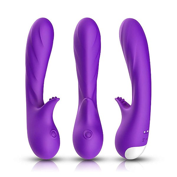 Vibrador Ponto G com Cerdas Estimuladoras de Clitóris 9 Modos de Vibração Roxo