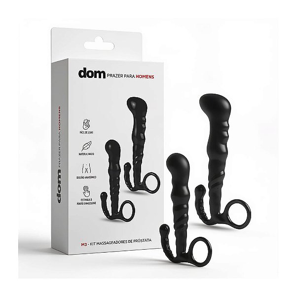 Kit com 2 Massageadores de Próstata em Silicone com Tamanhos Diferentes