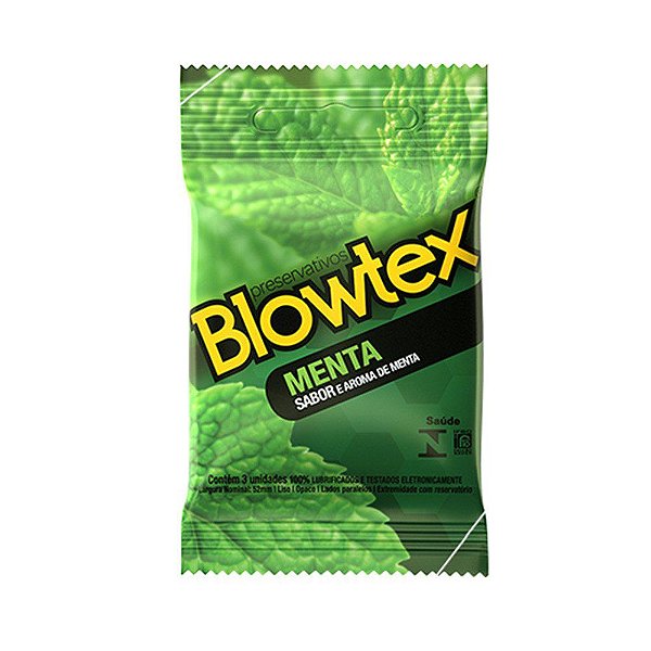 Preservativo Blowtex Aromatizado Sabor Menta Com 3 Unidades