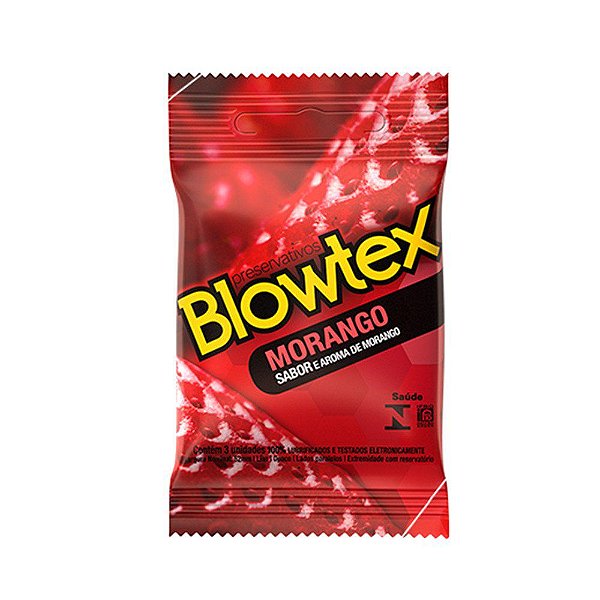 Preservativo Blowtex Aromatizado Sabor Morango Com 3 Unidades