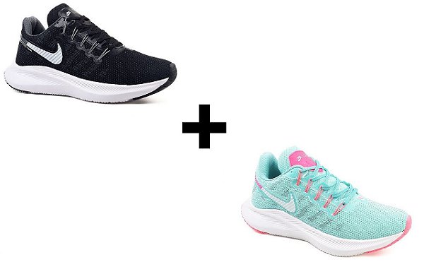 Tênis Nike Air Zoom Vomero Preto/Branco + Verde Água/Pink - Bagg Shoes