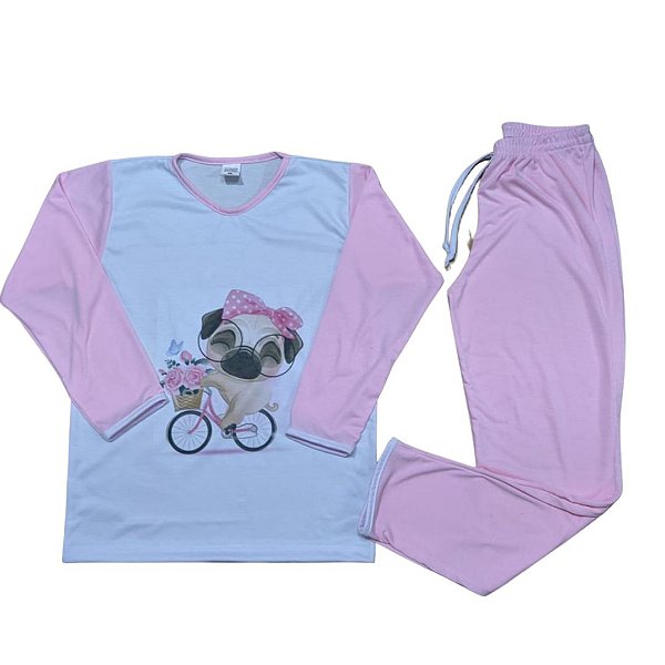 Pijama Infantil Feminino Longo Pet - Empório Pijamas