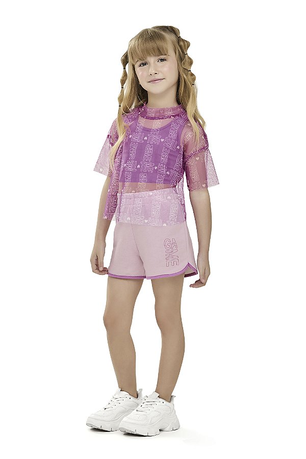 Conjunto Rosa com Tule