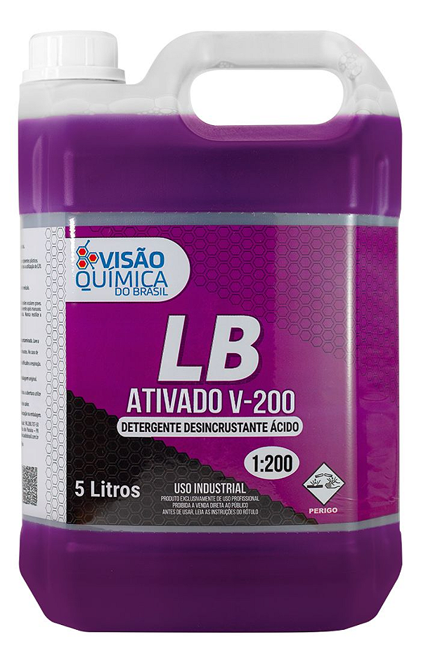 DESINCRUSTANTE ACIDO LB ATIVADO V-200 1:200 5 LTRS - VISÃO QUIMICA