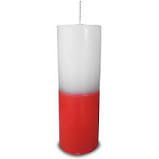 Vela 7 Dias Branca e Vermelha 260g - Trombeta Parafina 100% Pura