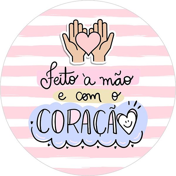 Etiqueta Adesiva FEITO A MÃO E COM CORAÇÃO