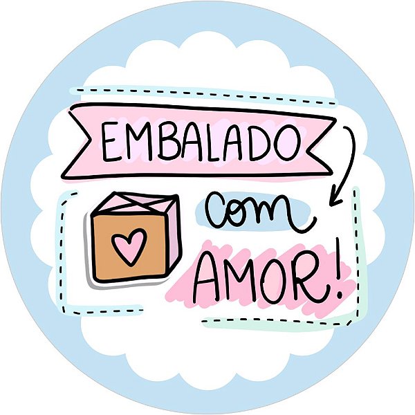 Etiqueta Adesiva EMBALADO COM AMOR