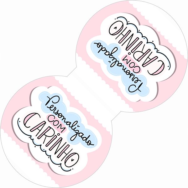 Lacre Fecha Sacola PERSONALIZADO COM CARINHO Rosa