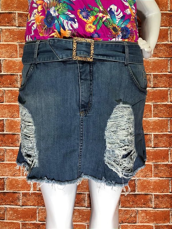 SHORTS SAIA JEANS DESFIADO PLUS SIZE