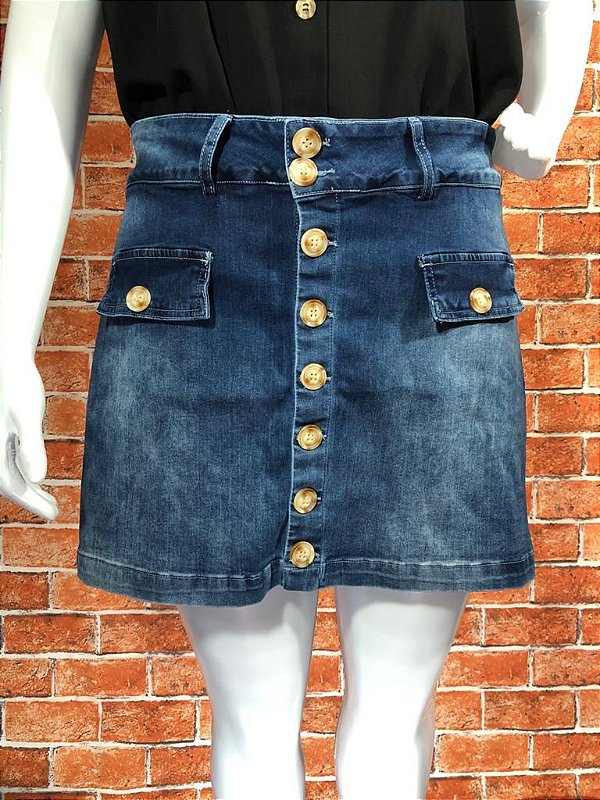 SHORTS SAIA JEANS BOTÕES CLAROS PLUS SIZE