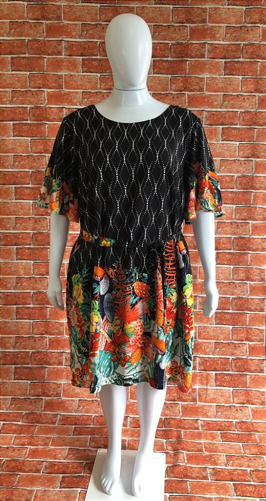 VESTIDO TROPICAL PLUS SIZE