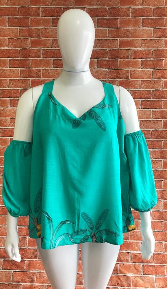 BLUSA REGATA COM MANGA BUFAM PLUS SIZE