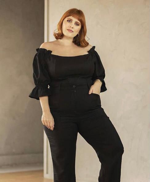 BLUSA FRANJA MANGA PLUS SIZE