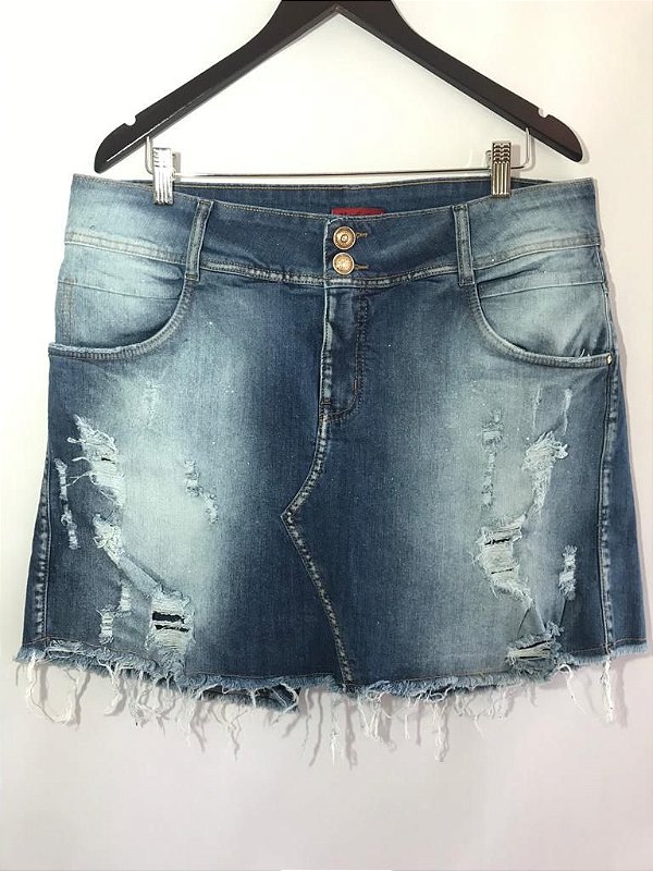 SHORTS SAIA JEANS BRILHO DESTROYER PLUS SIZE