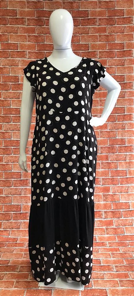 VESTIDO LONGO DE POA PLUS SIZE