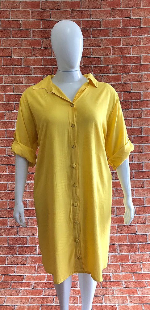 CAMISÃO AMARELO OURO PLUS SIZE