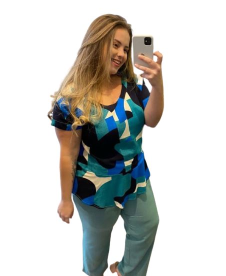BLUSA VISCOLINHO BARRA GODÊ PLUS SIZE