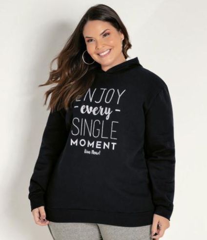 MOLETOM COM CAPUZ ENJOY PLUS SIZE