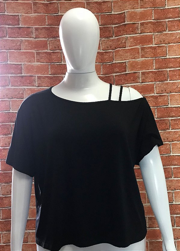 BLUSA BÁSICA PRETO PLUS SIZE