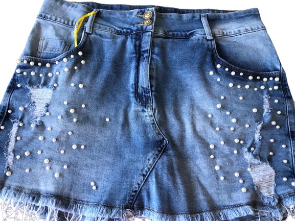 SHORTS SAIA PETROLA BARRA DESFIADA