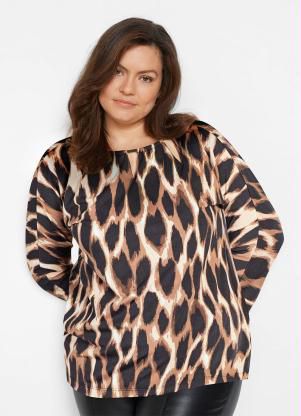 BLUSA MANGA LONGA ANIMAL PRINT ONÇA