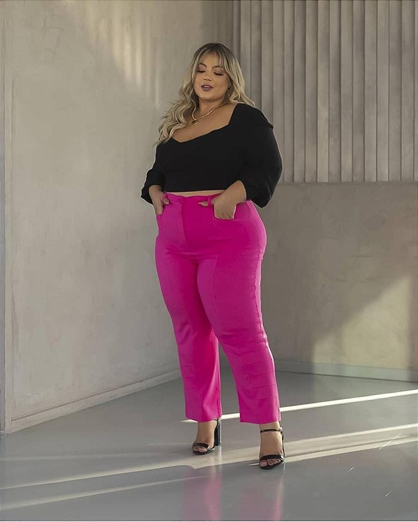 CALÇA SLIN BOLSOS ROSA