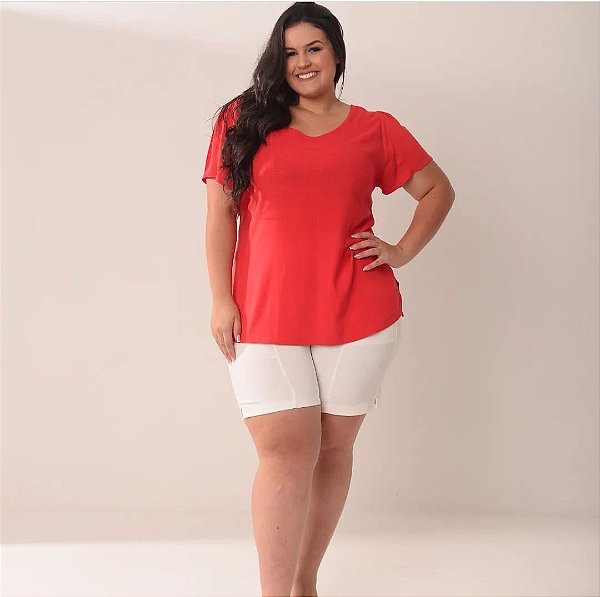 BLUSA DE VISCOLINHO MANGA FRANZIDA