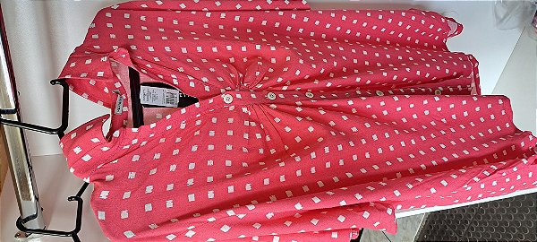 CAMISÃO  VISCOLINHO COM FRANZIDO NO DECOTE ROSA E BRANCO