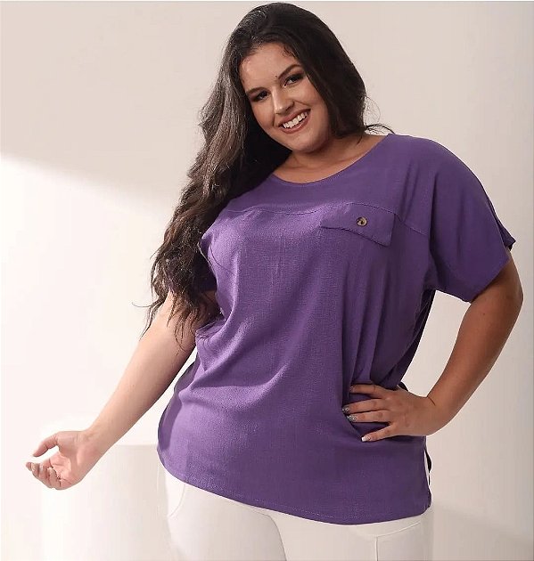 BLUSA VISCOLINHO COM RECORTE NA FRENTE