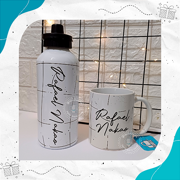 Kit Caneca e Garrafa Personalizada