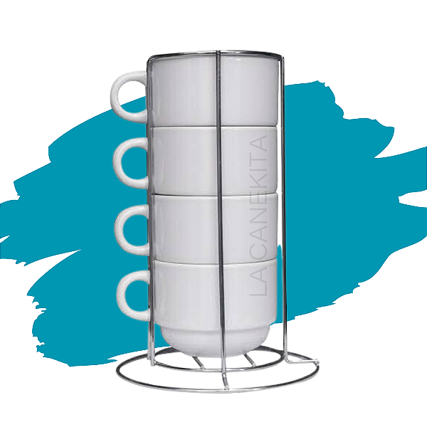 Torre Com 4 Xícaras Personalizadas