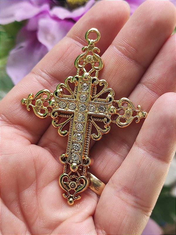 Crucifixo Médio Com Strass