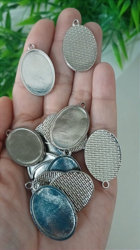 5 Pingentes Oval Médio 1 Lado (SEM PERSONALIZAÇÃO)