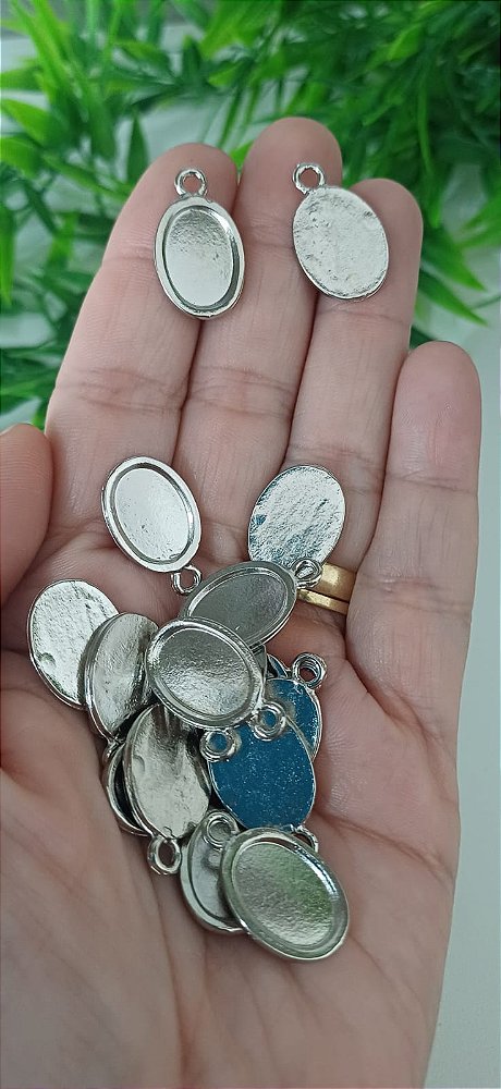 10 Pingentes Oval Pequeno 1 Lado (SEM PERSONALIZAÇÃO)