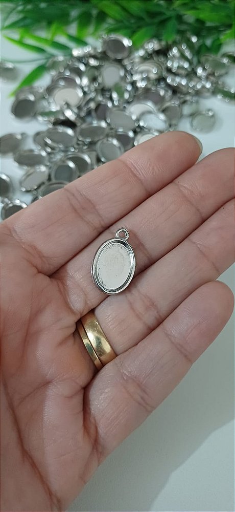 10 Pingentes Oval 2 Lados (SEM PERSONALIZAÇÃO)